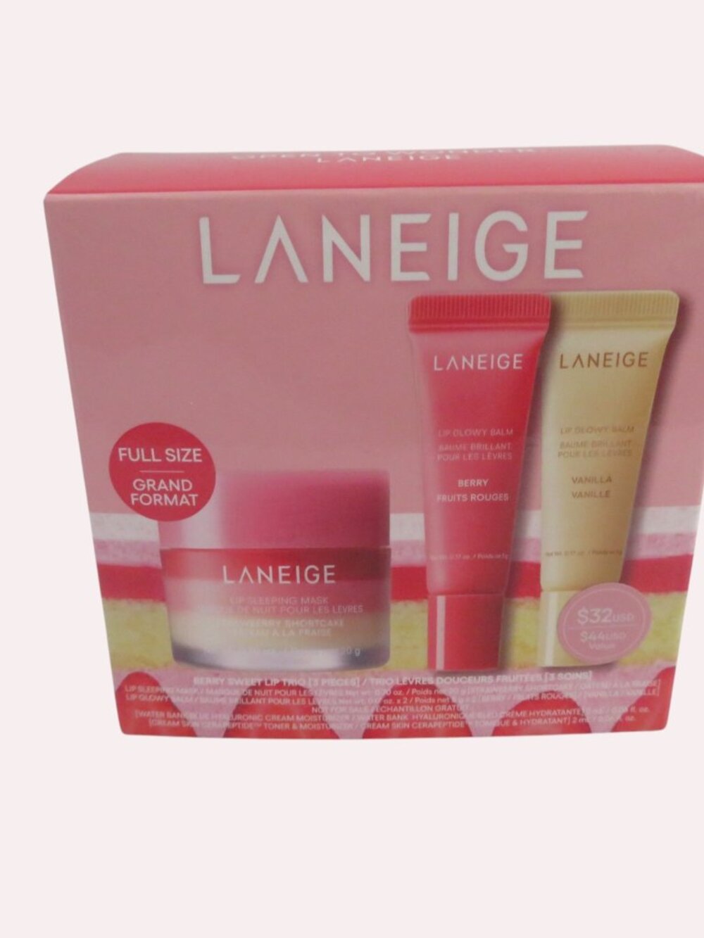 LANEIGE Berry Sweet Lip Treatment Minis Trio Set, NWT